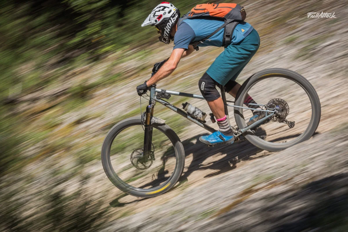 Mountain biker riding a trail