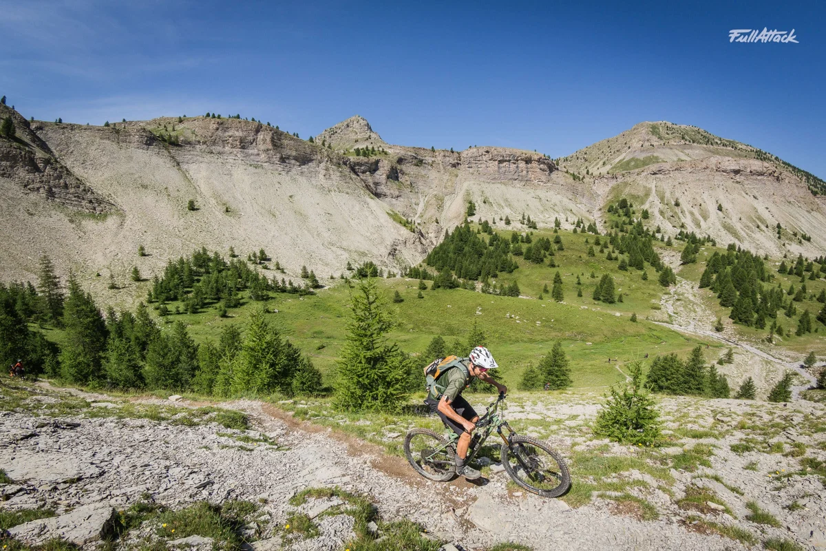 Mountain biker riding a trail